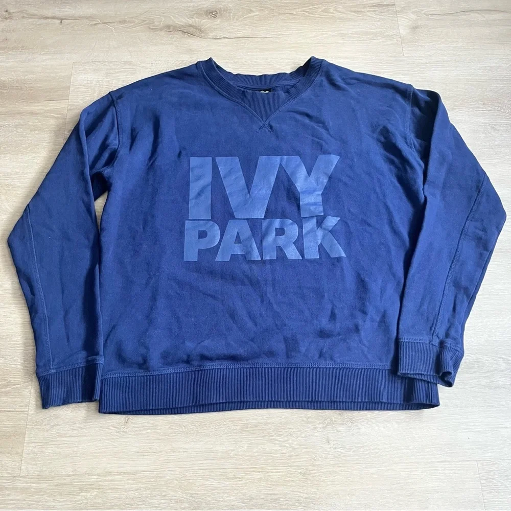 Ivy Park navy Blue logo crew neck sweatshirt SZ M